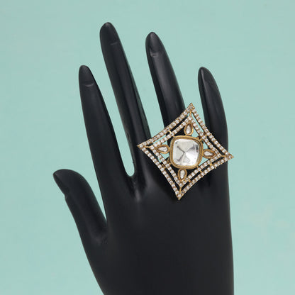 White Color American Diamond Finger Ring (ADR613WHT)