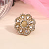 Light Yellow Color American Diamond Finger Ring (ADR618LYLW)