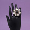 Black Color Handmade Premium Quality Brass Metal Moissanite Stone Jaipur Finger Rings (ADR623BLK)