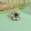 Green Color Handmade Premium Quality Brass Metal Moissanite Stone Jaipur Fiinger Rings (ADR623GRN)