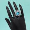 Firozi Color American Diamond Finger Ring