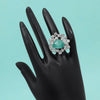 Pista Green Color American Diamond Finger Ring