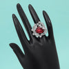 Ruby Color American Diamond Finger Ring