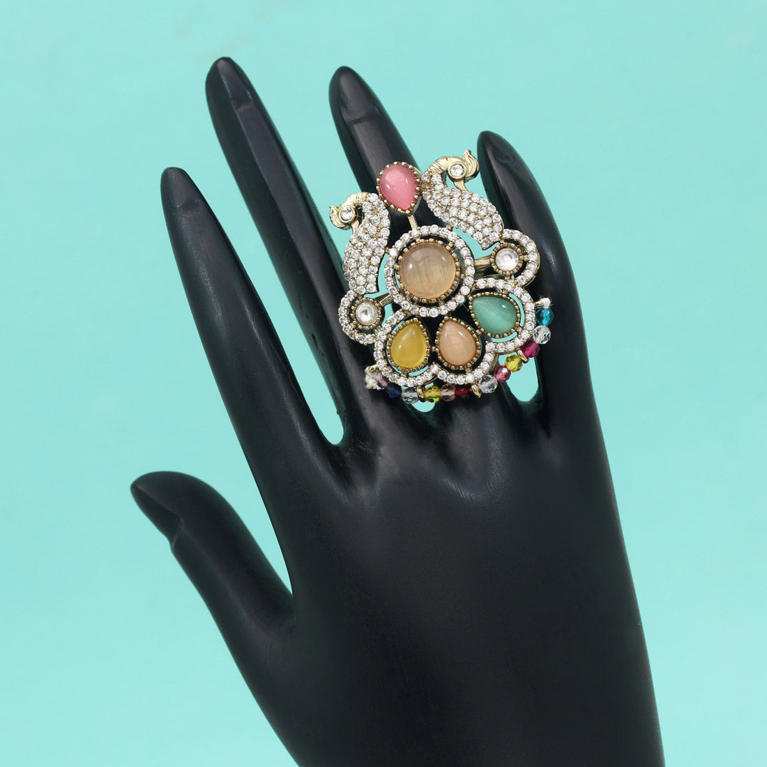 Multi Color American Diamond Finger Ring