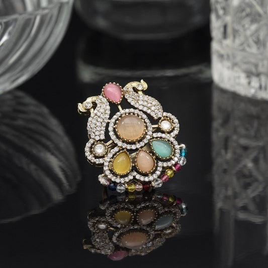 Multi Color American Diamond Finger Ring