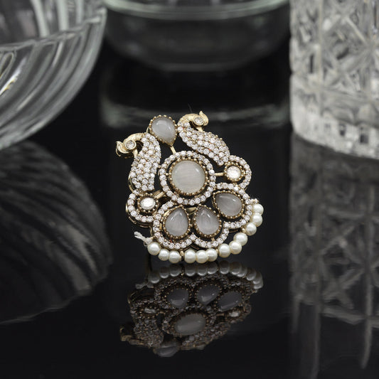 White Color American Diamond Finger Ring