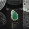 Green Color American Diamond Finger Ring