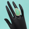 Pista Green Color American Diamond Finger Ring