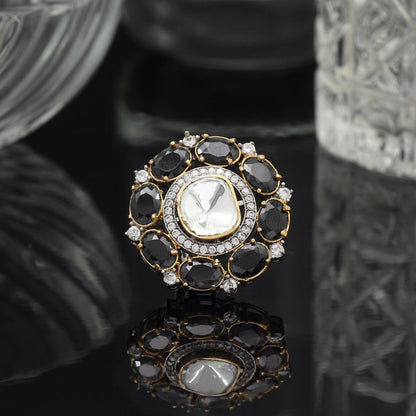 Black Color American Diamond Finger Ring