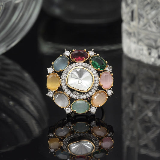 Multi Color American Diamond Finger Ring