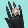 Pink Color American Diamond Finger Ring