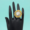 Yellow Color American Diamond Finger Ring