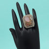 Pink Color American Diamond Finger Ring