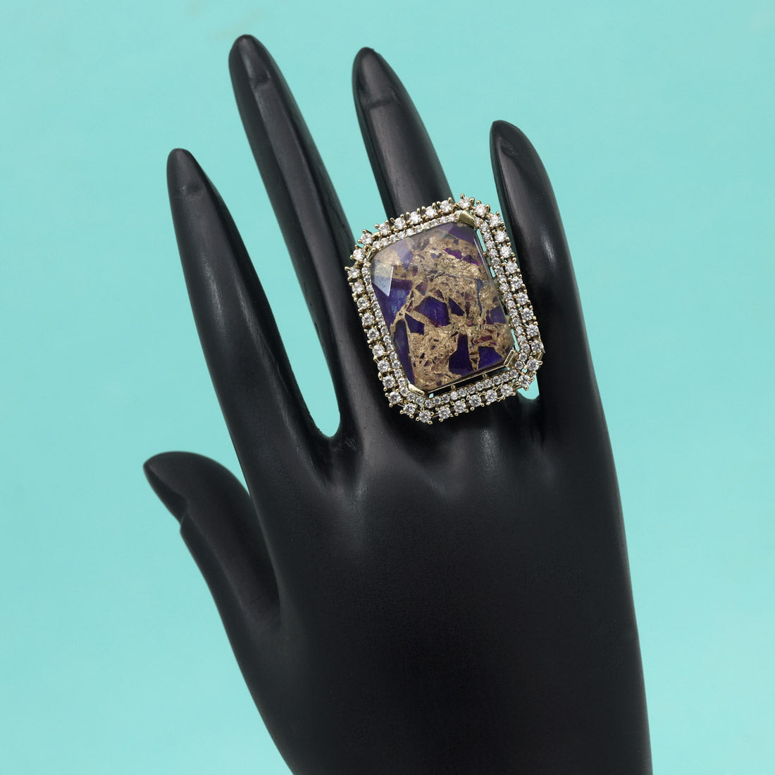 Purple Color American Diamond Finger Ring