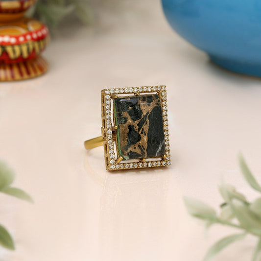 Black Color American Diamond Finger Ring