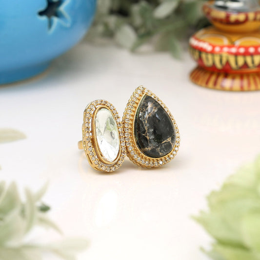 Black Color American Diamond Finger Ring