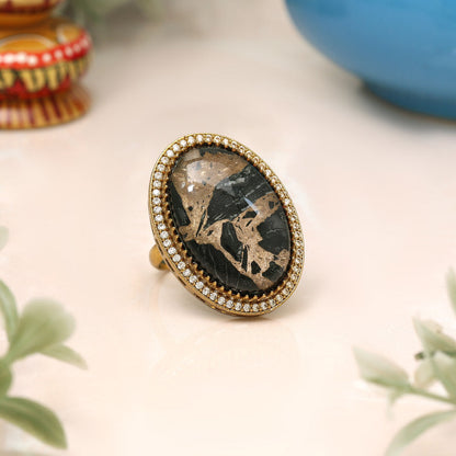 Black Color American Diamond Finger Ring