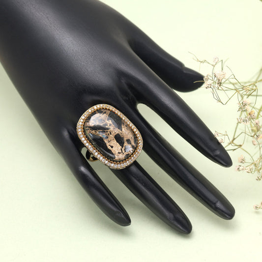 Black Color American Diamond Finger Ring