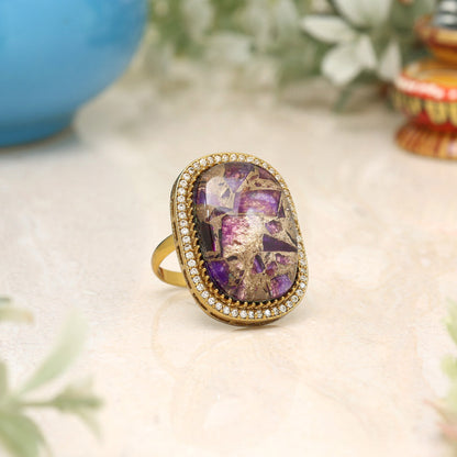 Purple Color American Diamond Finger Ring