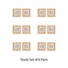 White Color American Diamond Stud Earrings Combo Of 6 Pairs (ADSE180CMB)