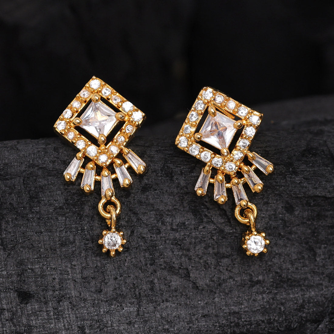 White Color American Diamond Stud Earrings Combo Of 3 Pairs (ADSE181CMB)