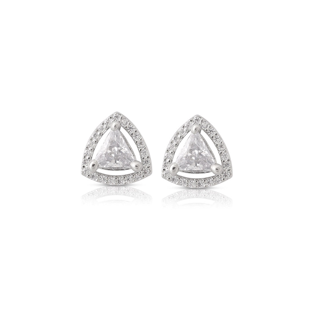 Silver Color American Diamond Stud Earrings Combo Of 6 Pairs (ADSE185CMB)