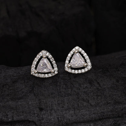 Silver Color American Diamond Stud Earrings Combo Of 6 Pairs (ADSE185CMB)