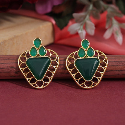 Green Color Amrapali Earrings (AMPE407GRN)
