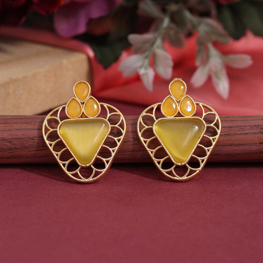 Yellow Color Amrapali Earrings (AMPE407YLW)