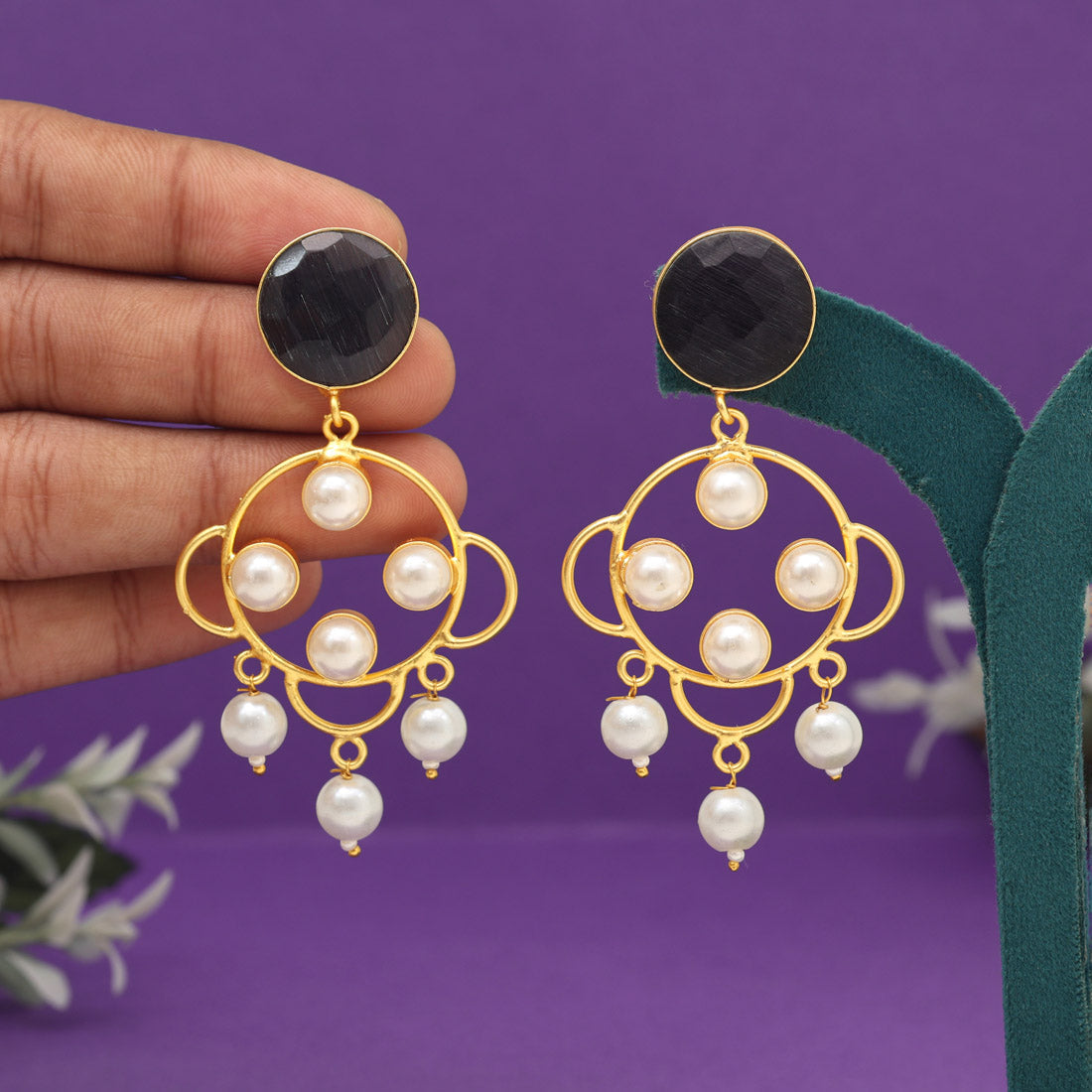 Gray Color Amrapali Earrings (AMPE428GRY)