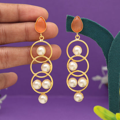 Orange Color Amrapali Earrings (AMPE434ORG)