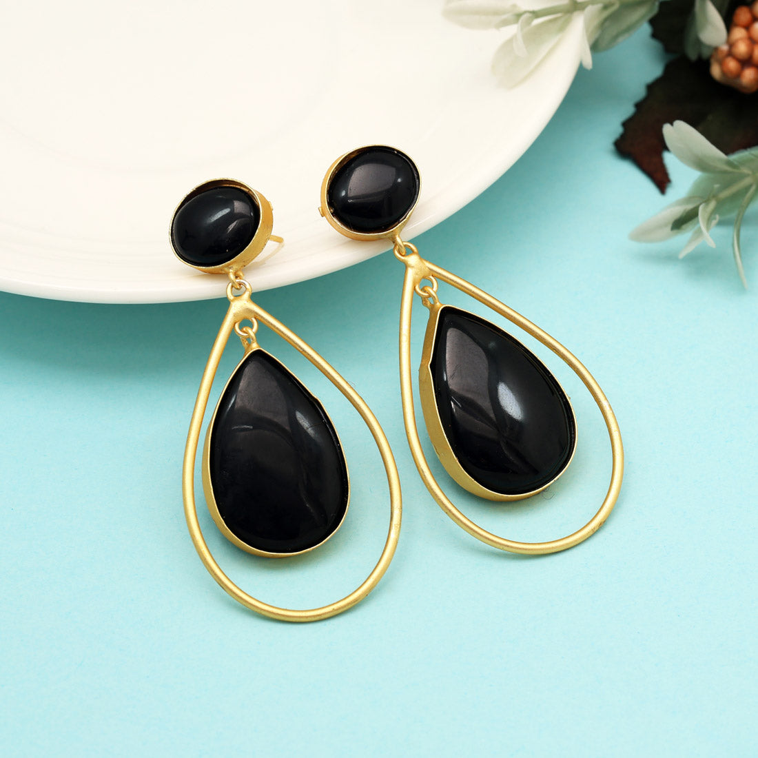 Black Color Amrapali Earrings (AMPE437BLK)