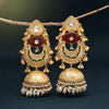 Red Color Handmade In Jaipur On Brass Metal With Carving Stone Amrapali Earrings (AMPE441RED)