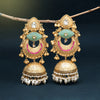 Sky Blue Color Handmade In Jaipur On Brass Metal With Carving Stone Amrapali Earrings (AMPE441SBLU)