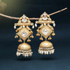 White Color Handmade In Jaipur On Brass Metal With Moissanite Kundan Amrapali Earrings (AMPE442WHT)