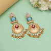 Sky Blue Color Handmade Premium Quality Brass Earrings of Jaipur (AMPE447SBLU)