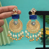 Blue Color Handmade Brass Earrings Premium Jaipur Jewellery (AMPE449BLU)