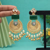 Green Color Handmade Brass Earrings Premium Jaipur Jewellery (AMPE449GRN)