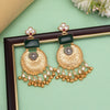 Green Color Handmade Brass Earrings Premium Jaipur Jewellery (AMPE449GRN)