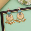 Sky Blue Color Handmade Brass Earrings Premium Jaipur Jewellery (AMPE449SBLU)