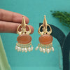 Brown Color Beautiful Monalisa Stone Exclusive Quality Handmade Jaipur Earrings (AMPE450BRW)