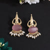 Pink Color Beautiful Monalisa Stone Exclusive Quality Handmade Jaipur Earrings (AMPE450PNK)