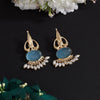 Sky Blue Color Beautiful Monalisa Stone Exclusive Quality Handmade Jaipur Earrings (AMPE450SBLU)