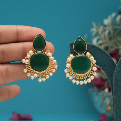 Green Color Amrapali Earrings