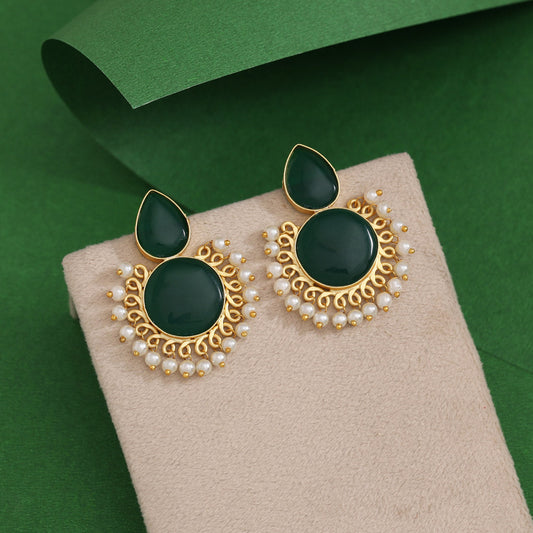 Green Color Amrapali Earrings