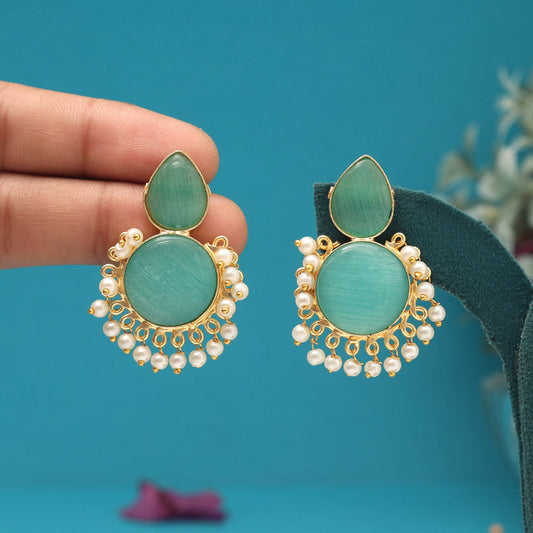 Pista Green Color Amrapali Earrings