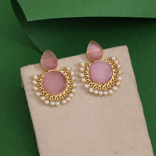 Pink Color Amrapali Earrings