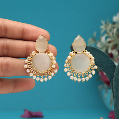 White Color Amrapali Earrings