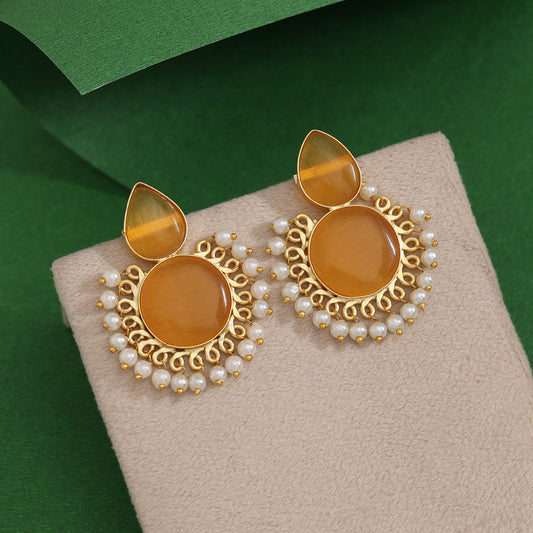 Yellow Color Amrapali Earrings