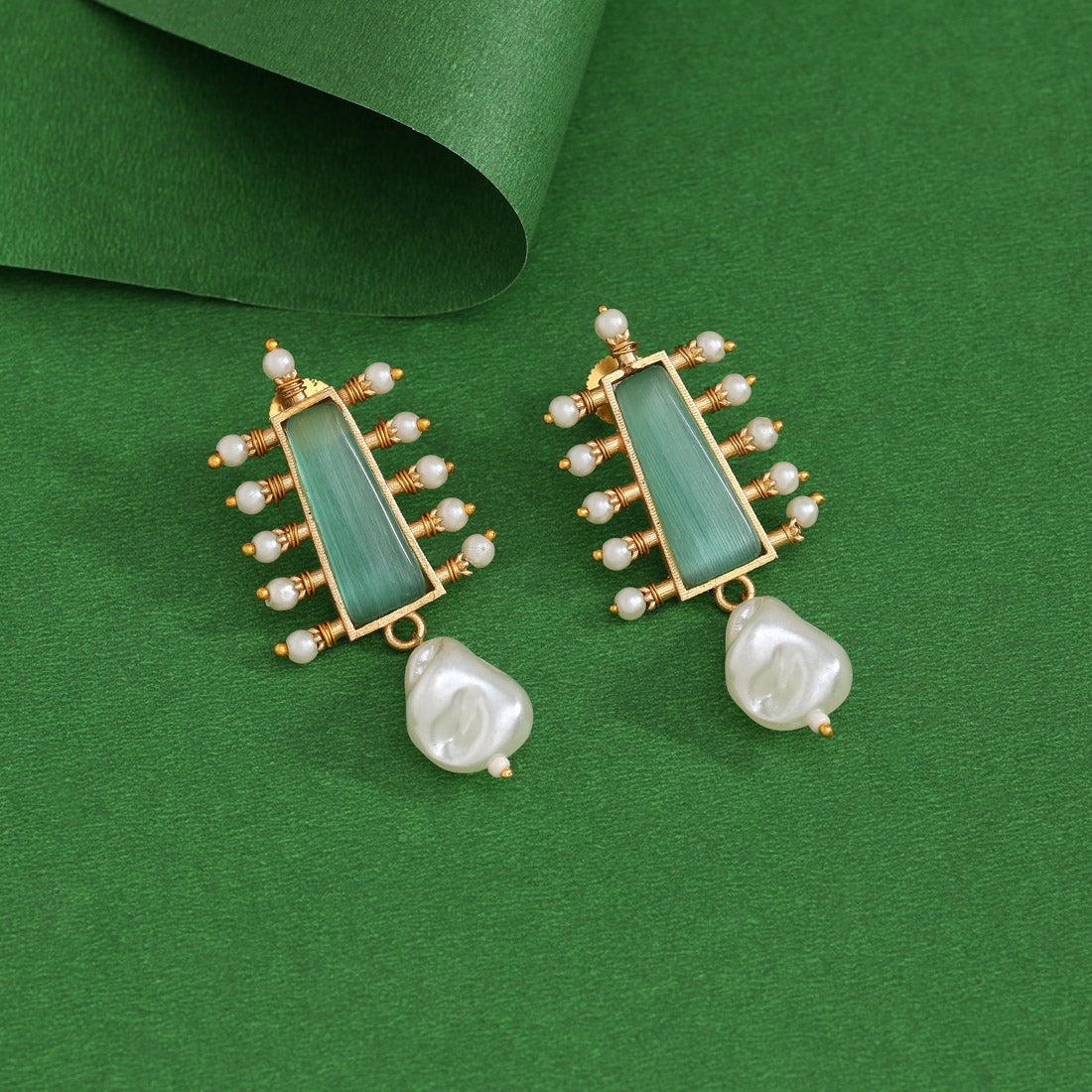 Pista Green Color Amrapali Earrings